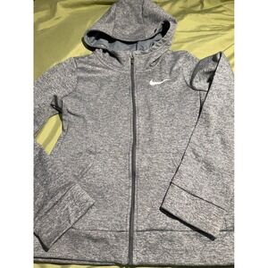Nike Dri-FIT Kids Medium Gray Heather Full Zip Fleece Hoodie Sweatshirt M 10-12